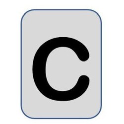 Aluminium label black/silver 40X25mm - Letter C